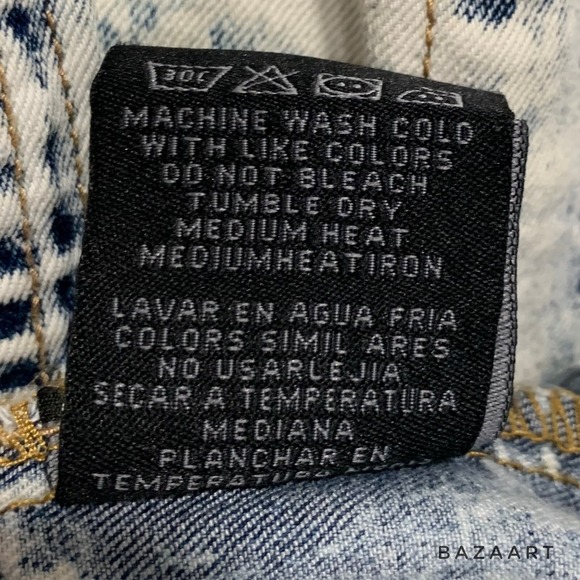 Waimea White Distressed Wash, Paint Splatter Stretch Denim Jeans Jacket Sz: L - Picture 7 of 7